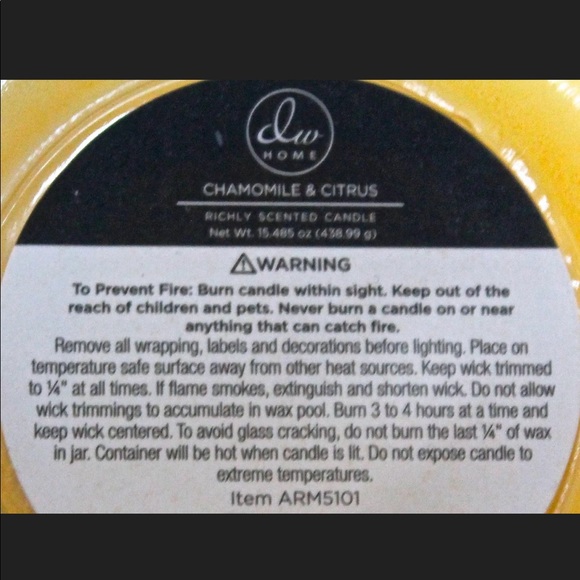 DW HOME CHAMOMILES & CITRUS THERAPEUTIC CANDLE NEW 15 oz - Picture 3 of 3
